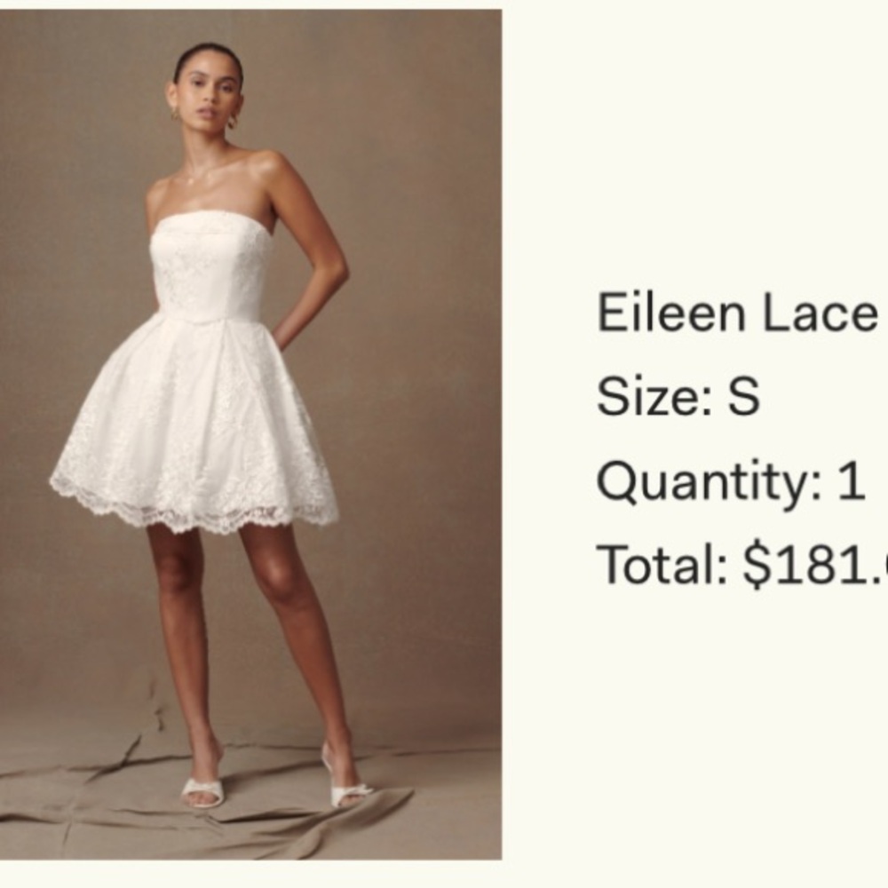 Meshki Strapless Eileen Lace Mini Dress - White